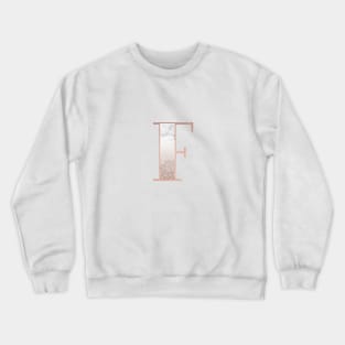 Monogram rose gold glitter marble F Crewneck Sweatshirt